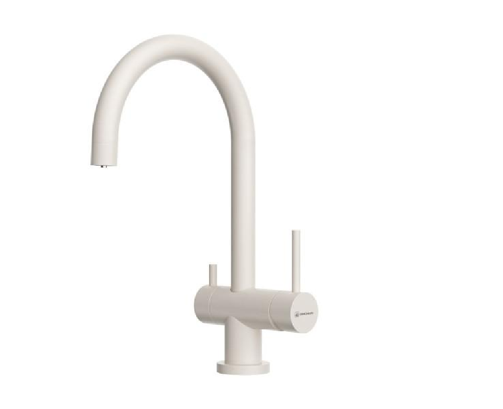 Изображение товара Смеситель OMOIKIRI Yamada однорычажный с высоким изливом 23.4 см, белый/хром