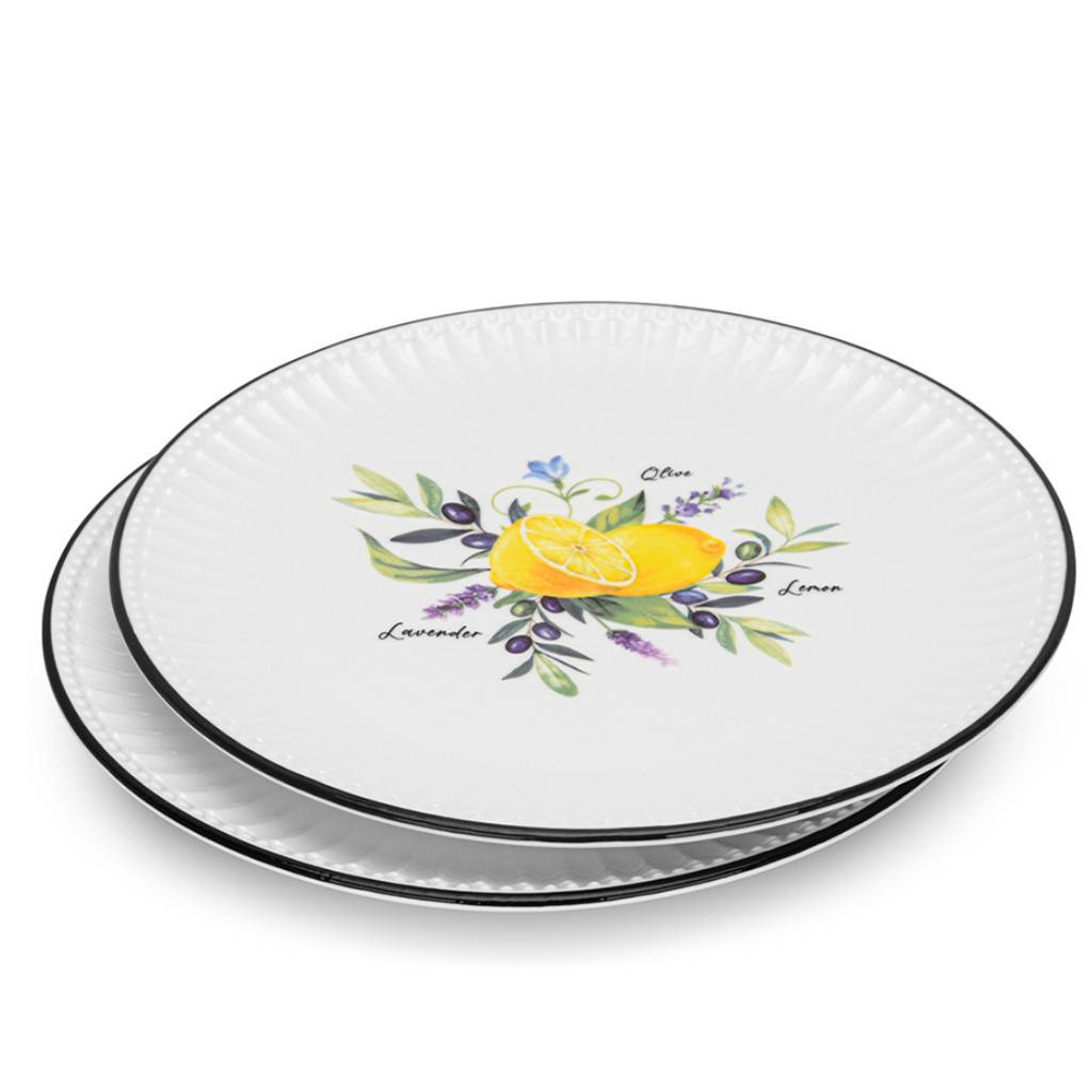 Изображение товара Набор тарелок 2 шт Fissman Provence 21x1.50x21 см фарфор цвет слоновая кость/желтый Изображение товара Набор тарелок 2 шт Fissman Provence 21x1.50x21 см фарфор цвет слоновая кость/желтый