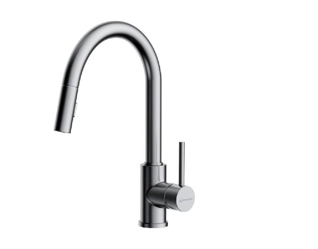 Изображение товара Смеситель для кухни однорычажный Omoikiri Shinagawa излив 19.8 см цвет серебряный