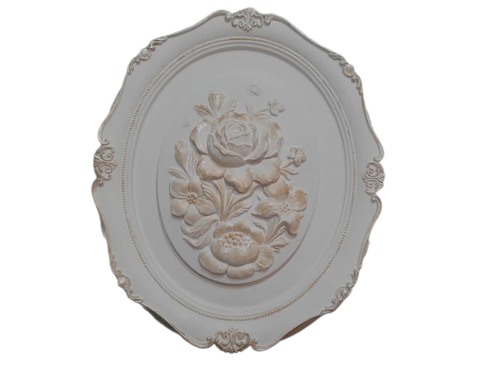 Изображение товара Декоративное панно из гипса Цветы SHEV-STONE золотые