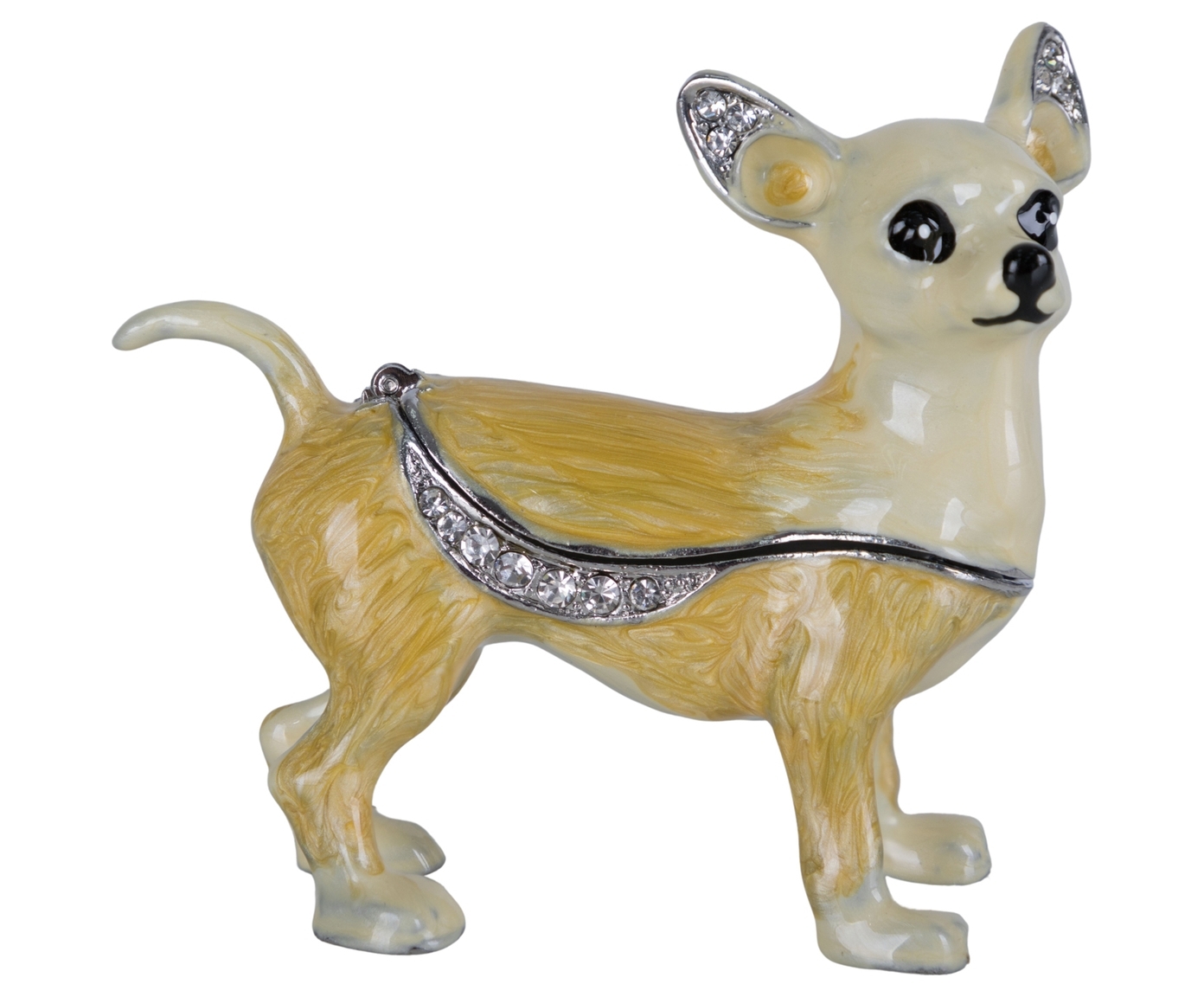 Изображение товара Шкатулка для драгоценностей со стразами Собачка 39-076 7x2 см