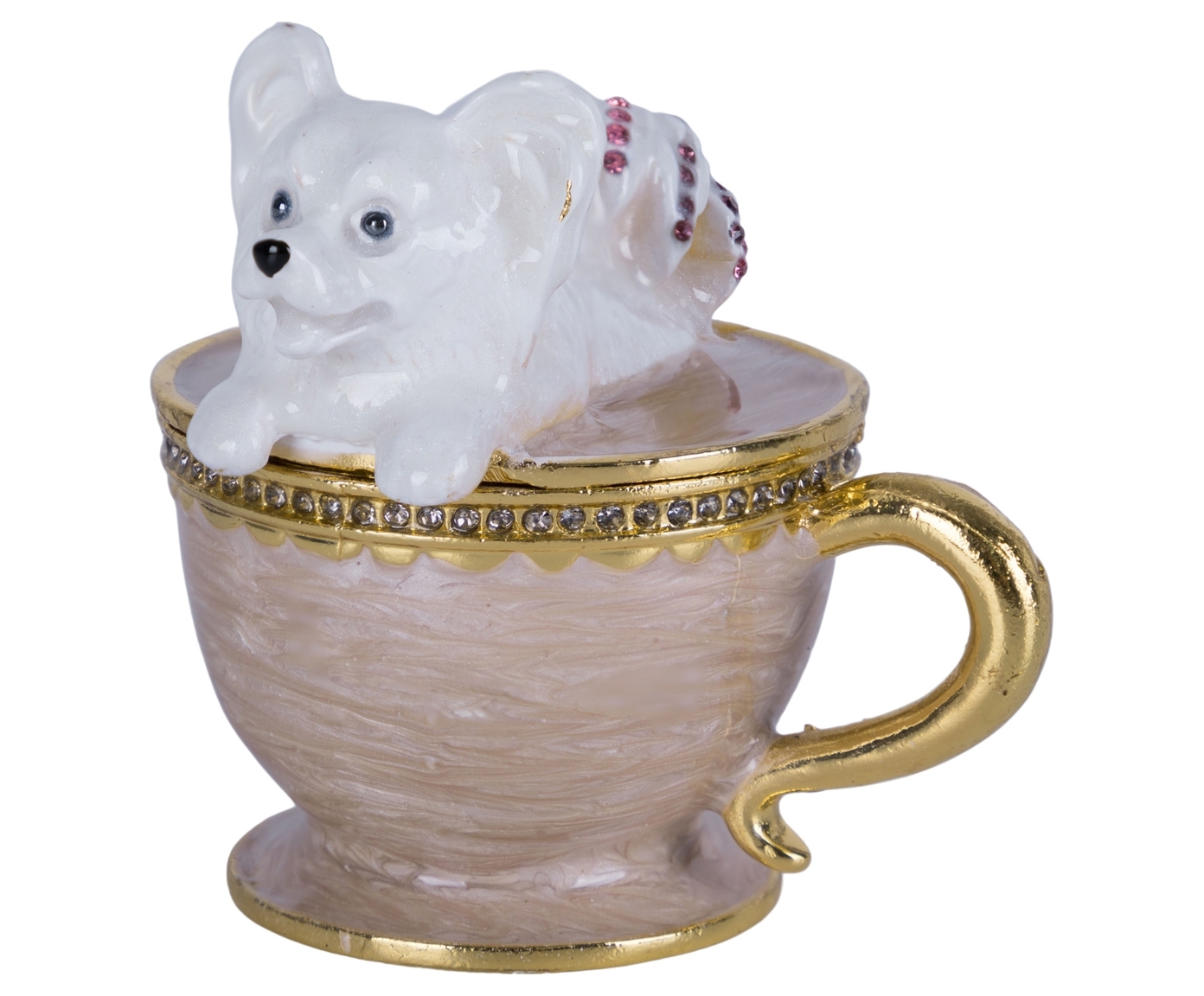 Изображение товара Шкатулка ГЛАСАР для украшений 7x8 см, стразовая, розовая