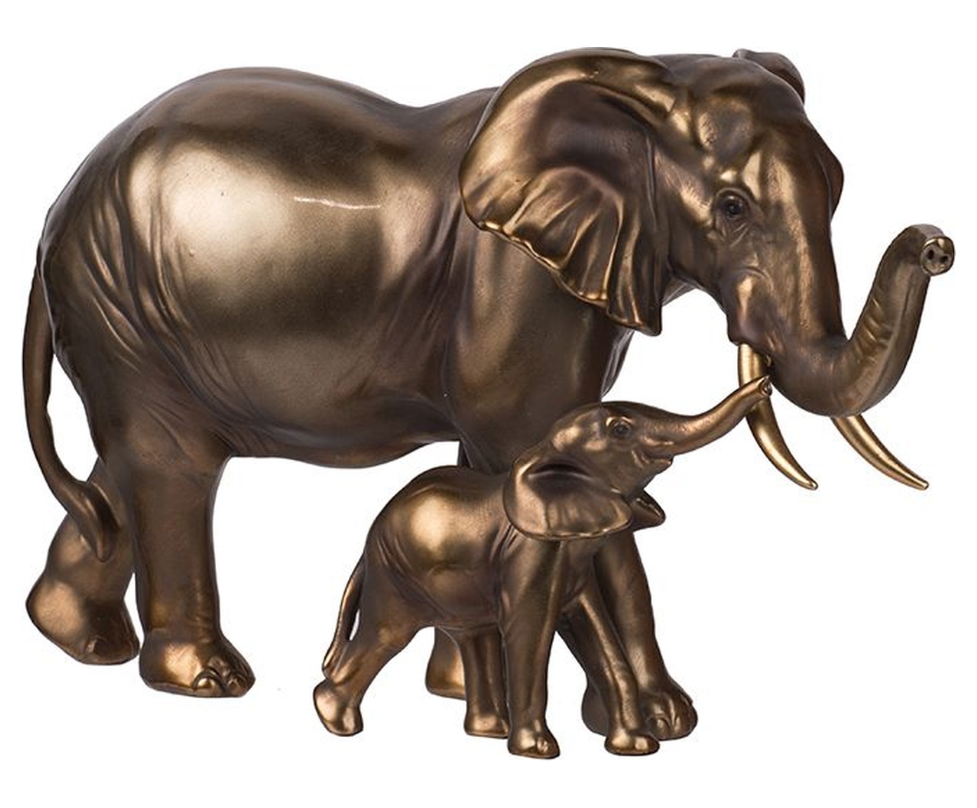 Изображение товара Фигурка слониха со слонёнком 76886 — декоративная накладка, коричневый, 18x14 см