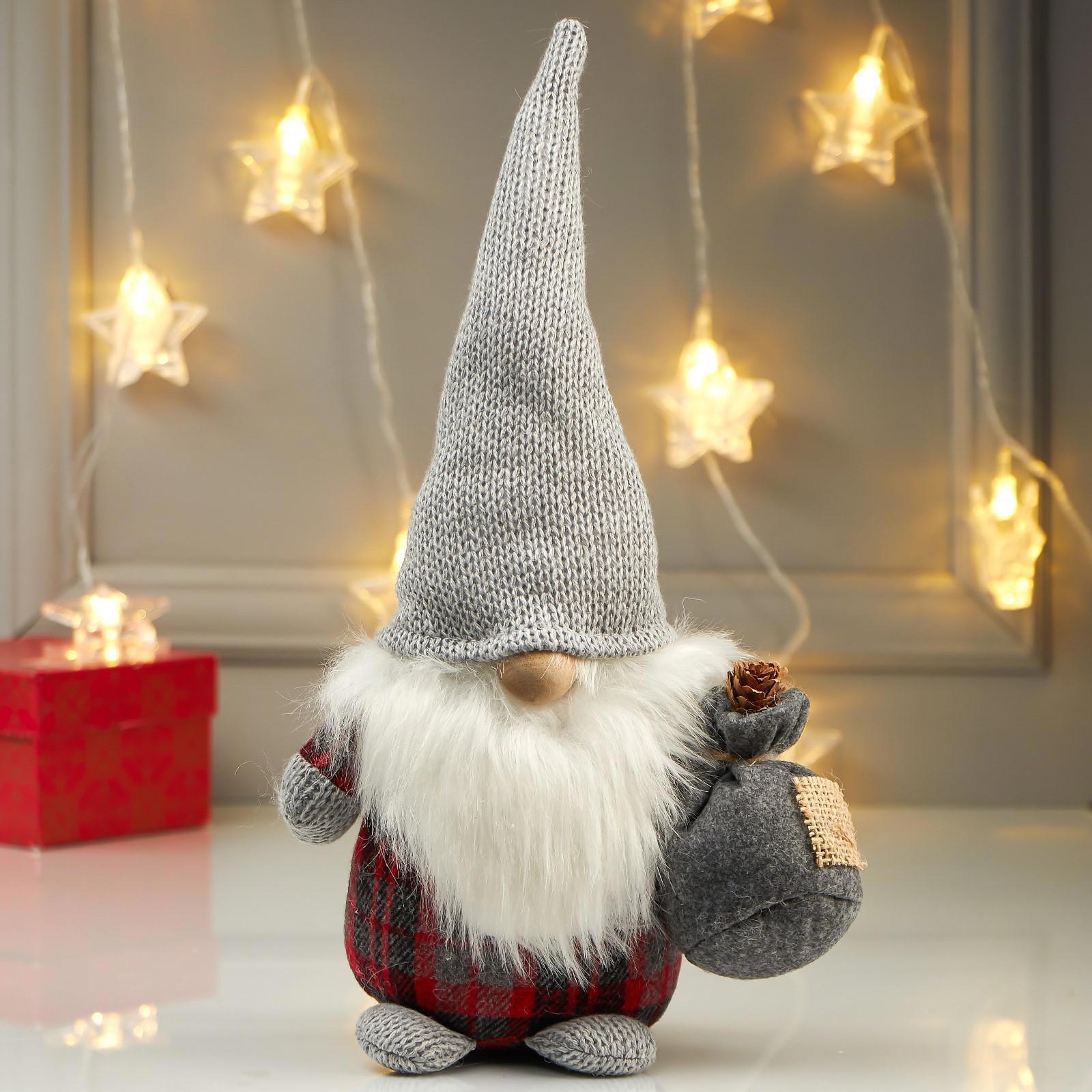 Изображение товара Фигура декоративная Дед мороз 4822654 Simaland 31 см цвет серый/серебристый