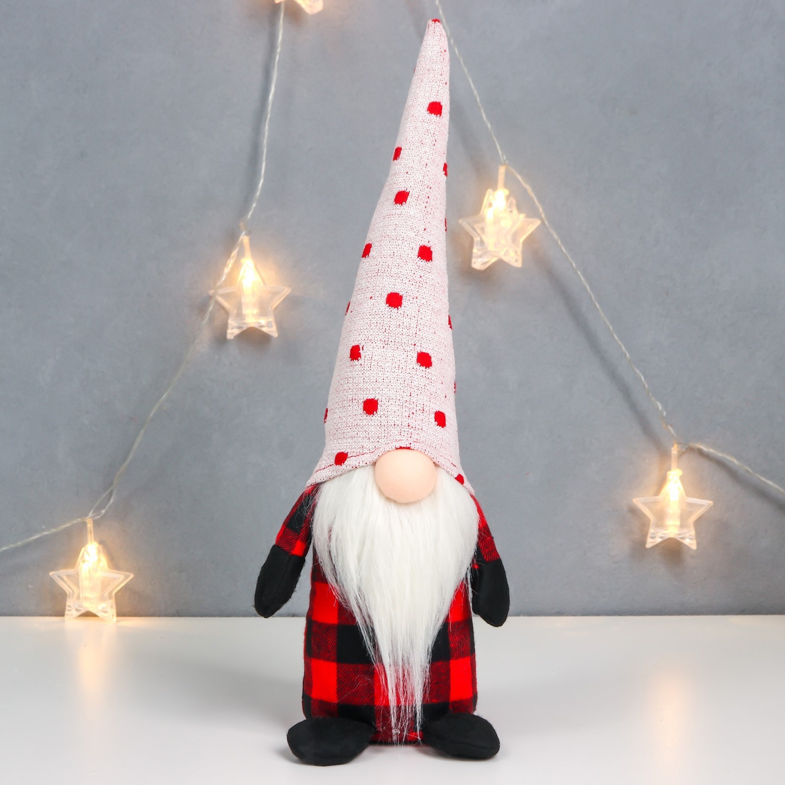 Изображение товара Новогодняя фигура Дед Мороз 40 см тканевая интерьерная декоративная игрушка