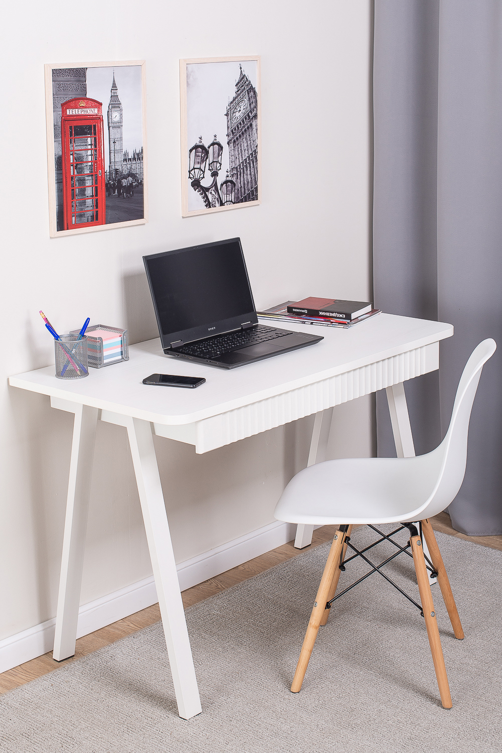 Изображение товара Компьютерный стол Домотека Мартин 110x75x57 см ЛДСП цвет белый