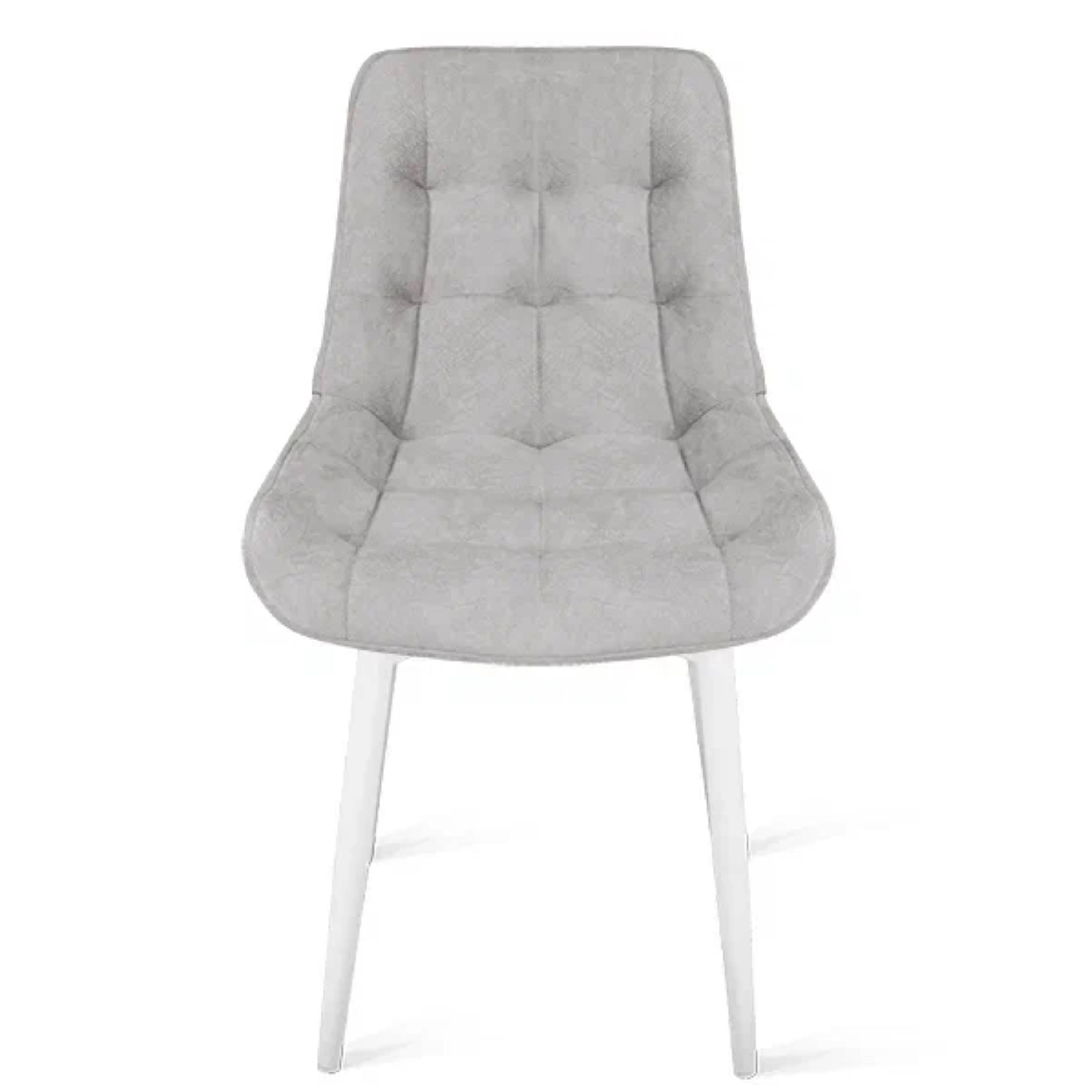 Изображение товара Стул Трия Boston из велюра серого цвета с металлическим каркасом 51х85х57 см