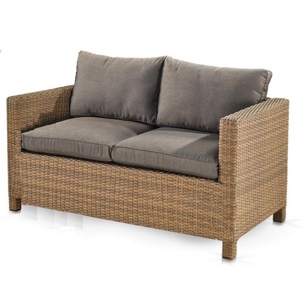 Изображение товара Диван садовый Афина мебель S59B-W65 Light Brown 2 местный из искусственного ротанга