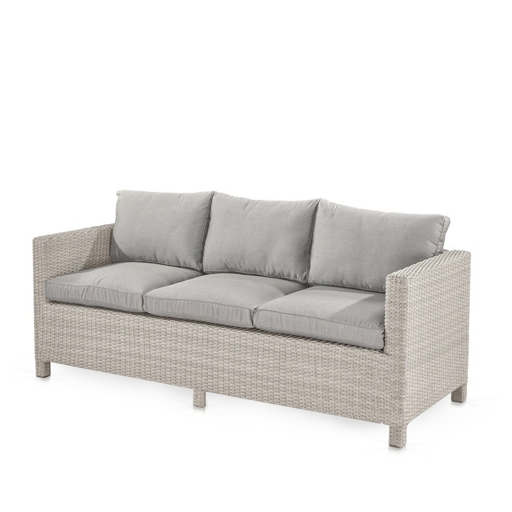 Изображение товара Диван садовый Афина мебель S65B-W85 Latte 190x76x 68 см искусственный ротанг белый