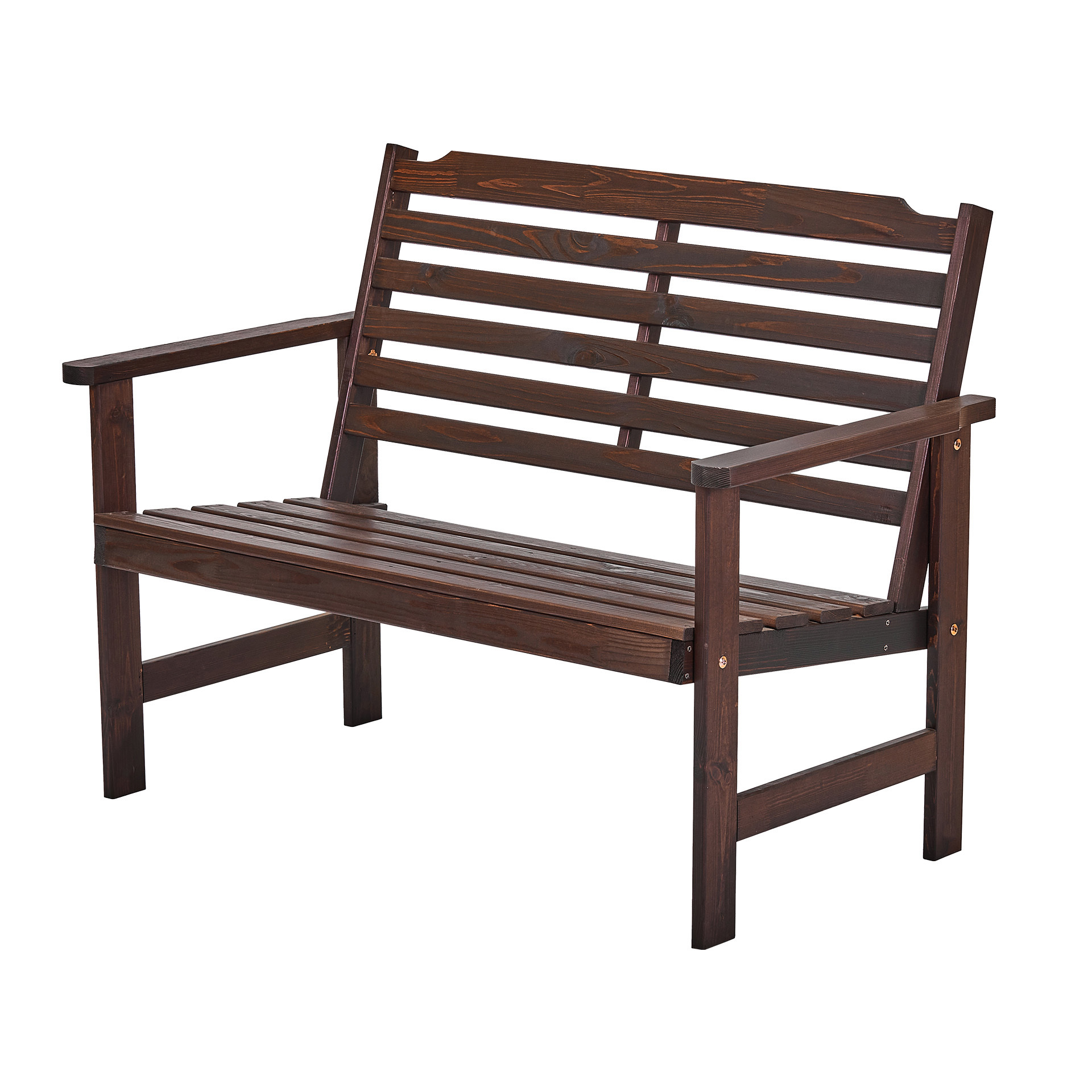Изображение товара Садовая скамья Interlink 63x112x84 см из сосны коричневая прочная и удобная