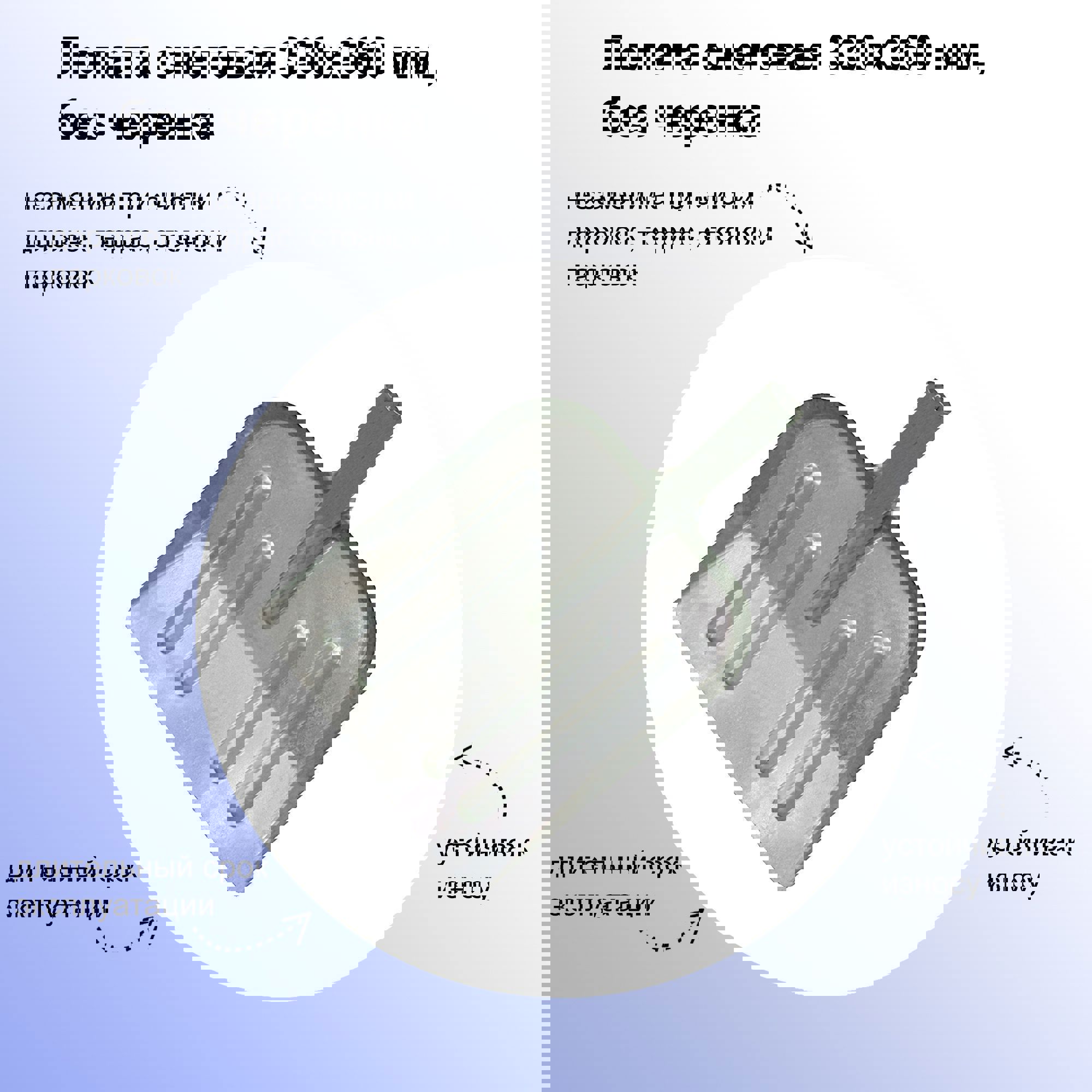 Изображение товара Лопата для уборки снега Лето 33 см x 36 см металл без черенка