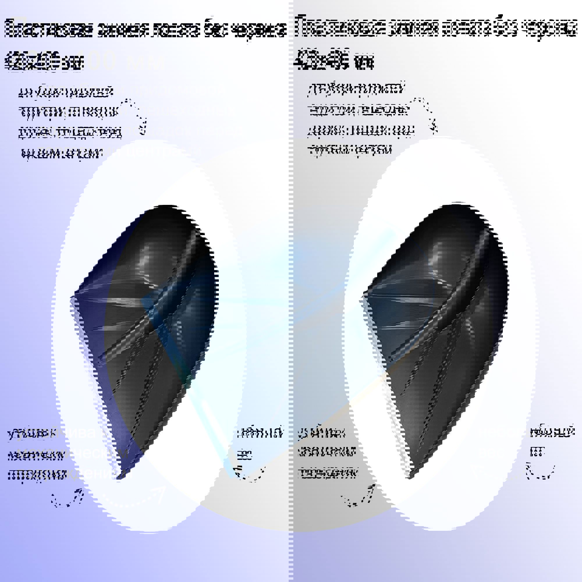 Изображение товара Лопата для уборки снега Лето 42 см x 40 см пластик без черенка