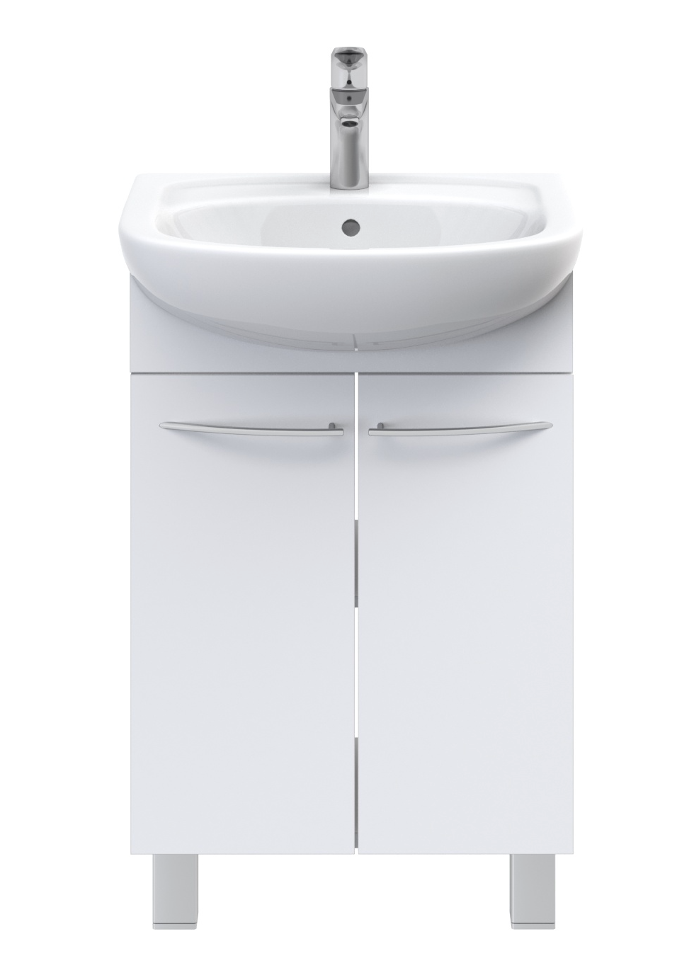 Изображение товара Тумба Краков 60x79 см из ЛДСП с полкой для ванной комнаты белая