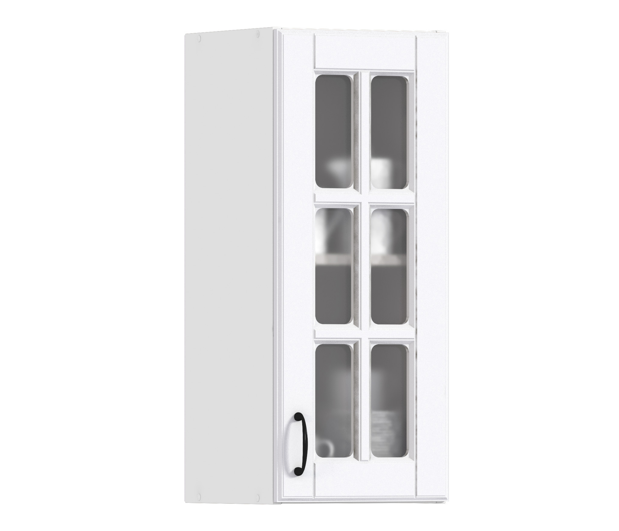 Изображение товара Навесной шкаф со стеклом Столплит Регина 30x72x28 см МДФ цвет белый матовый