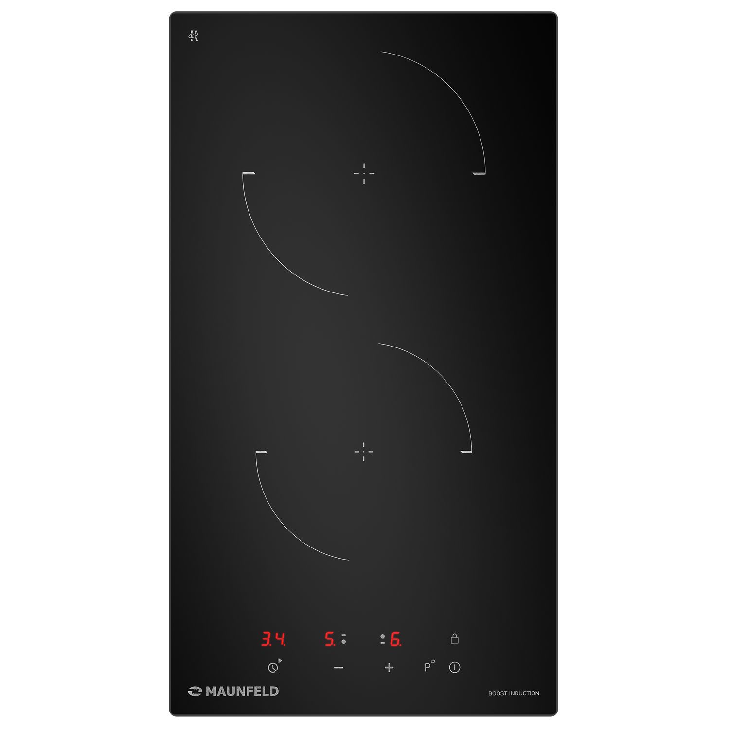 Изображение товара Индукционная варочная панель MAUNFELD CVI302EXBK 29 см 2 конфорки черная