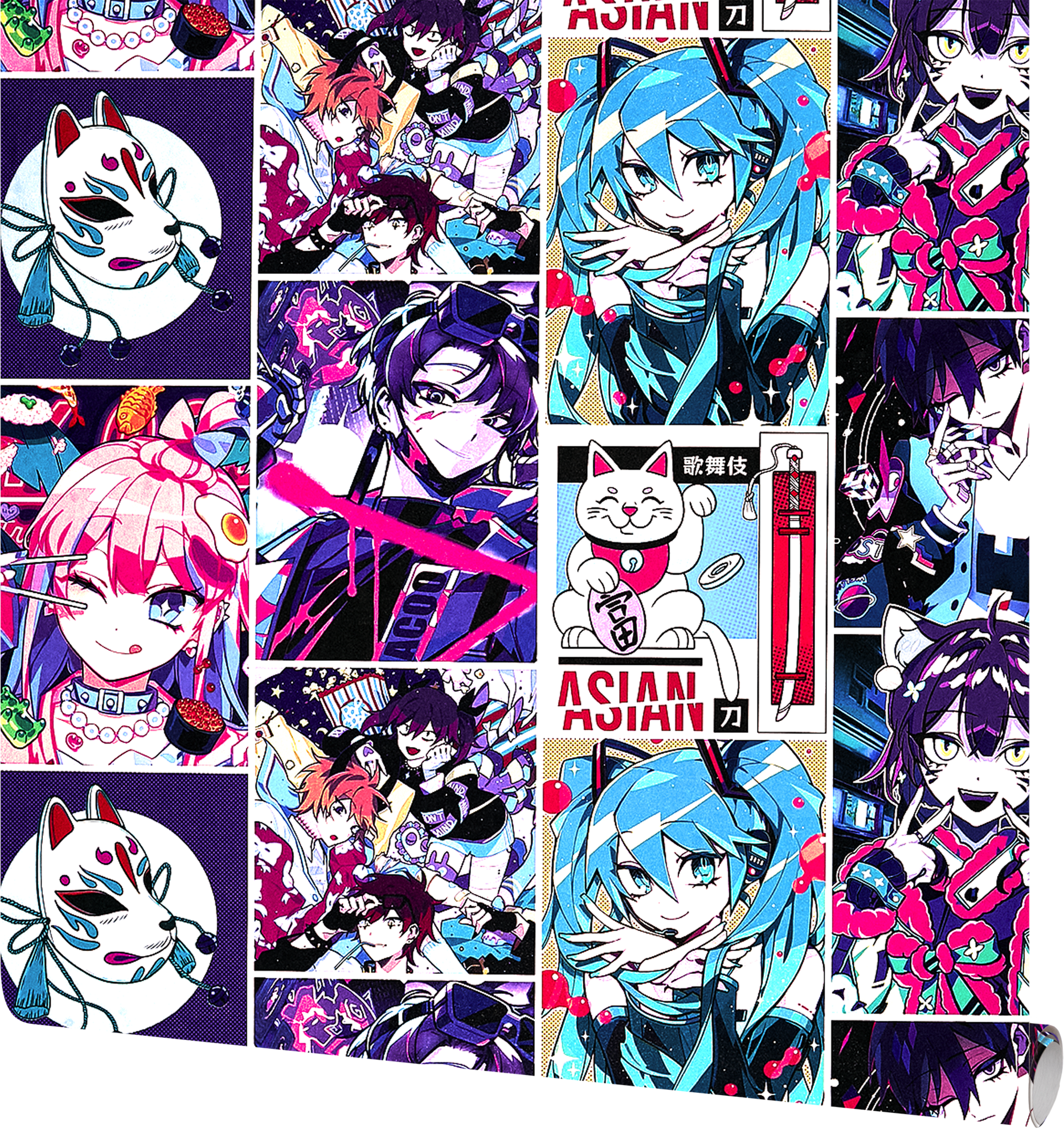 Изображение товара Фиолетовые флизелиновые обои Ateliero Anime, водостойкие, 10 м