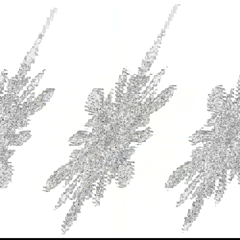 Изображение товара Елочная игрушка Снежинка 754263 13.5 см х 0.4 см бесцветный/прозрачный