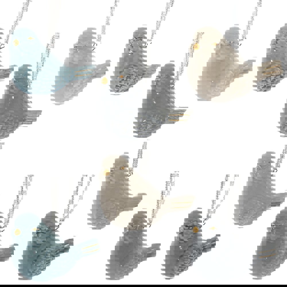 Изображение товара Елочная игрушка Птичка 5 см разноцветная фарфор украшение для елки