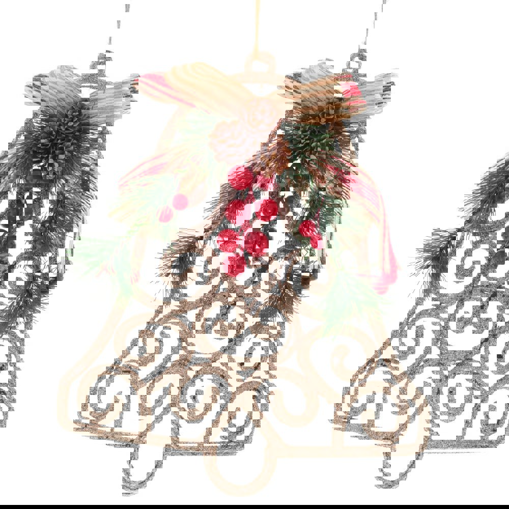 Изображение товара Елочная игрушка Колокольчик 754318 27 см х 0.5 см жёлтый/золотой