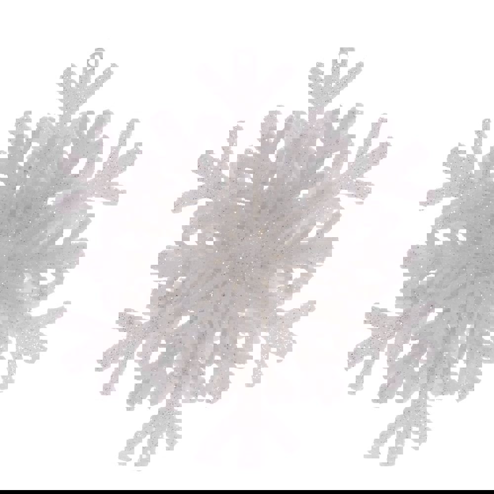 Изображение товара Елочная игрушка снежинка 10 см х 5 см белая dekor