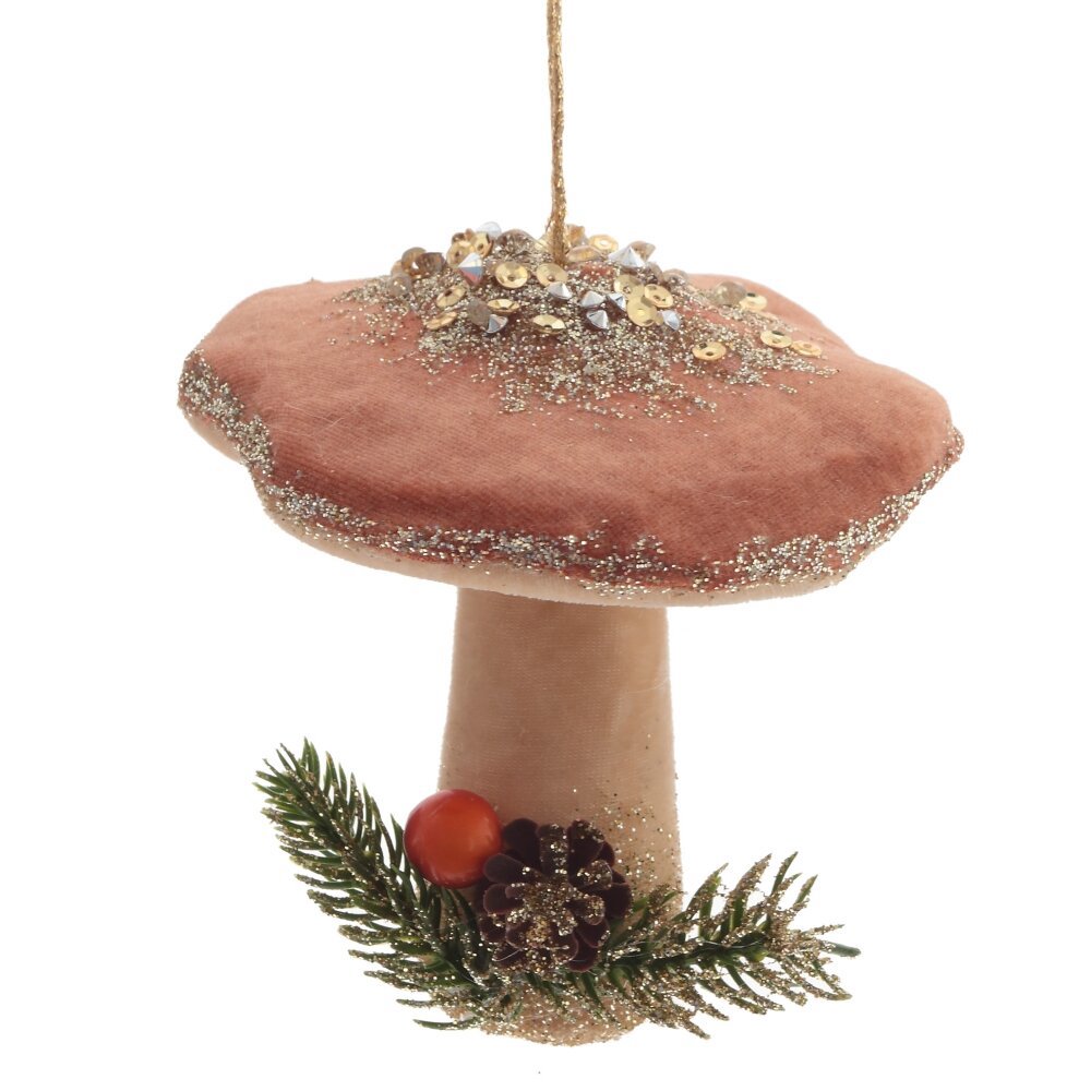 Изображение товара Елочная игрушка Гриб 11 см коричневая для новогодней елки