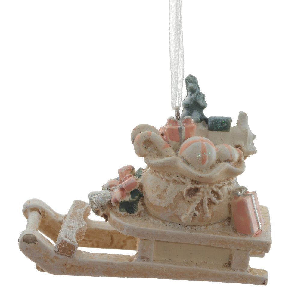 Изображение товара Елочная игрушка Саня 782479 бежевый 5.5 см х 3 см новогоднее украшение