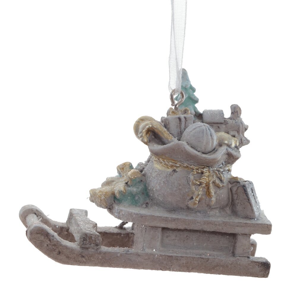 Изображение товара Елочная игрушка Санки 782433 из ПВХ 5.5 см бежевый