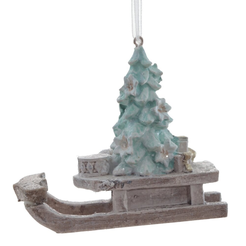 Изображение товара Елочная игрушка Сани 782431 6.5 см х 3 см бежевый