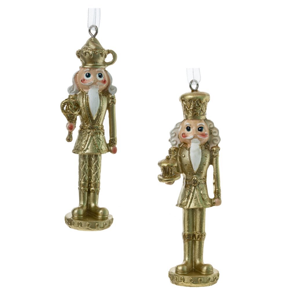 Изображение товара Елочная игрушка Солдатик 782457 10.5 см х 3 см жёлтый/золотой