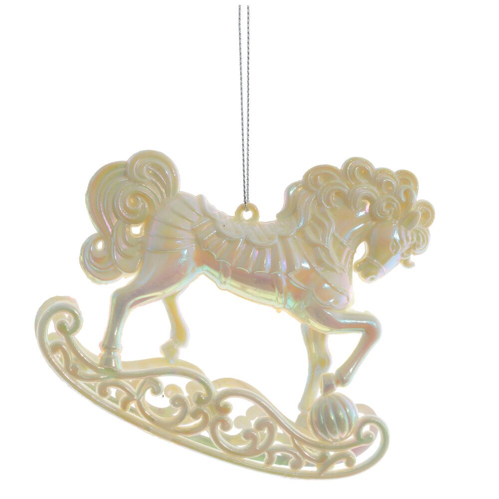 Изображение товара Елочная игрушка Лошадь 779735 10 см х 2.5 см белый