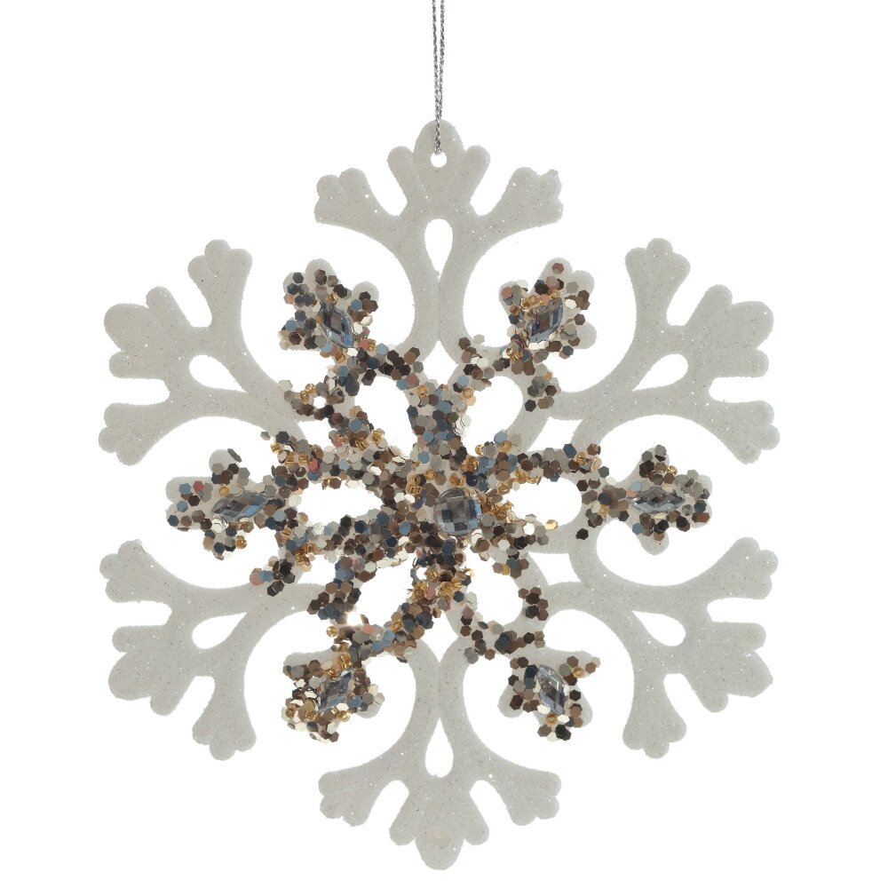 Изображение товара Елочная игрушка Снежинка 779697 15 см х 0.4 см белый