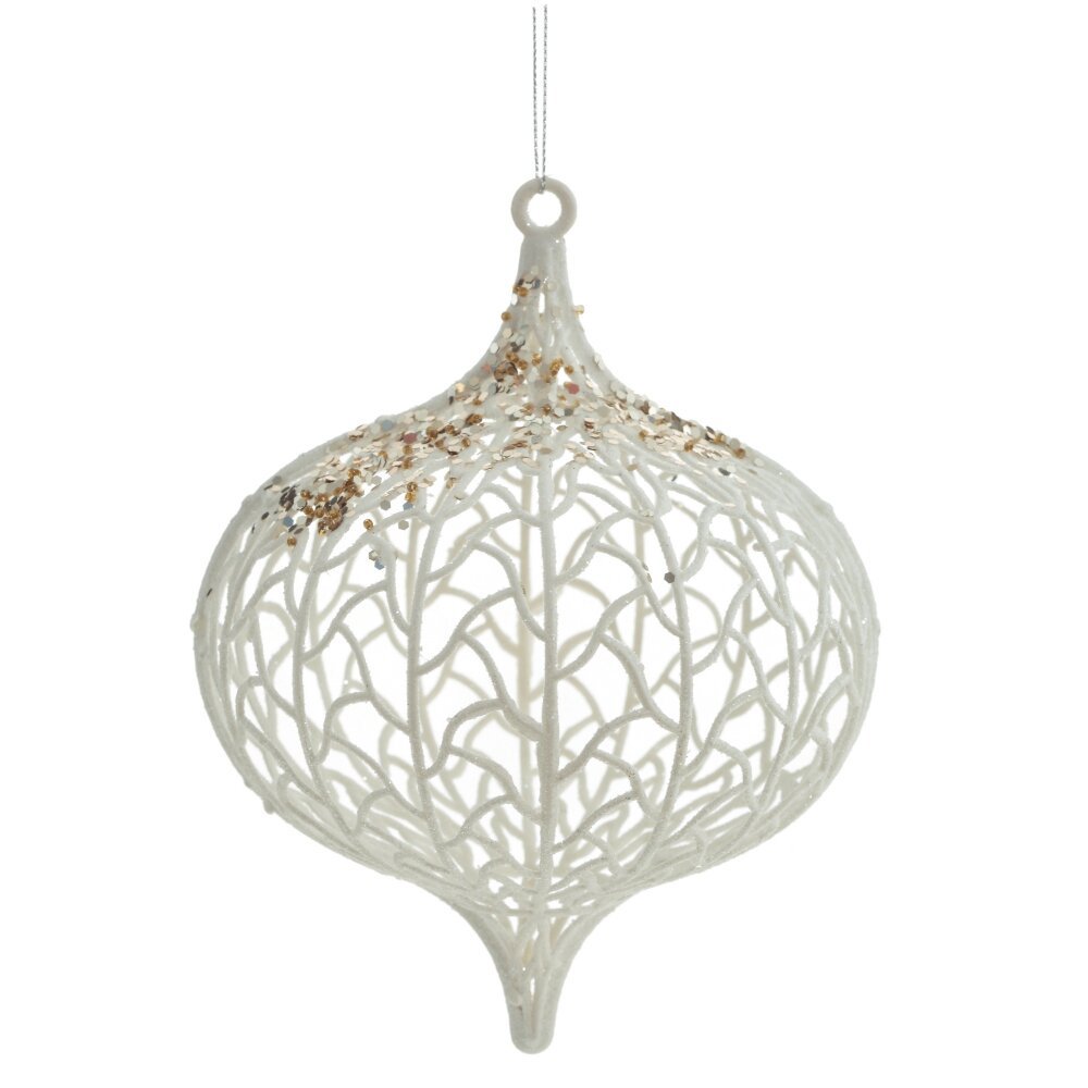 Изображение товара Елочный шар 779713 15 см белый из ПВХ с крючком