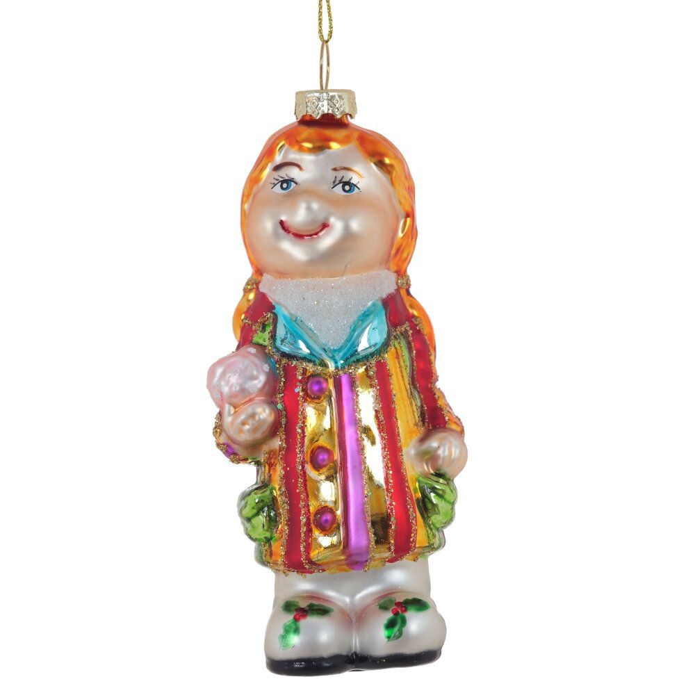 Изображение товара Яркая елочная игрушка Девочка 791330 13 см разноцветная стекло