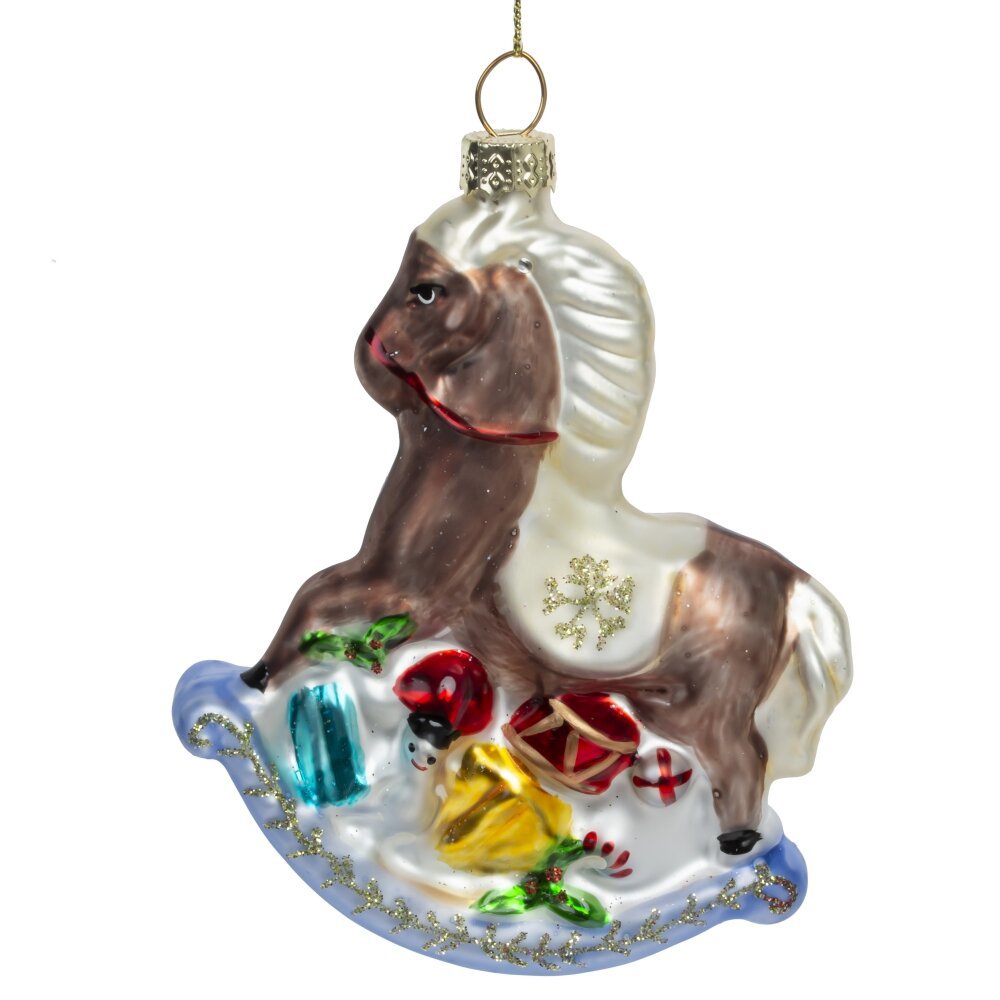 Изображение товара Елочная игрушка Лошадка 779005 11 см х 3 см разноцветный