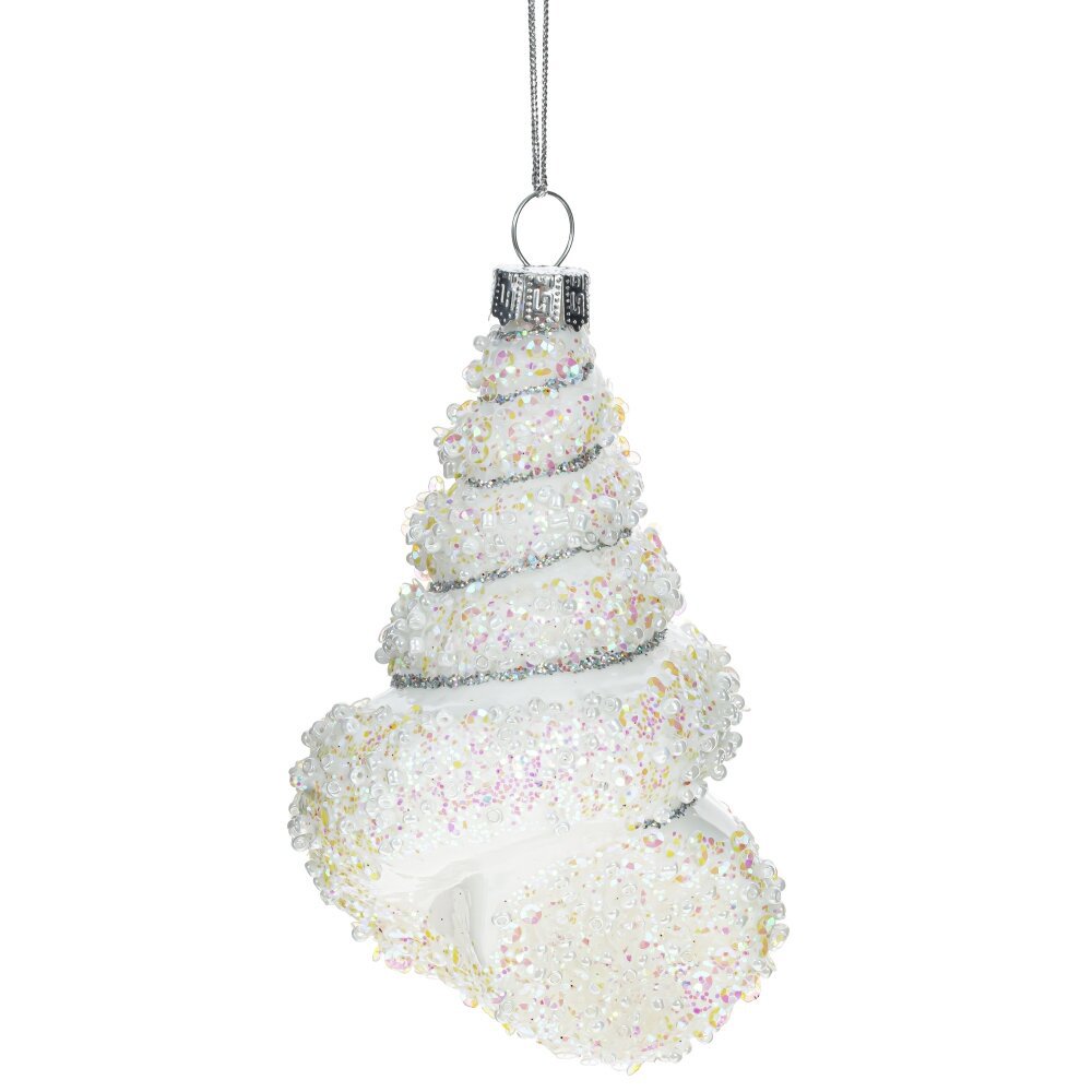 Изображение товара Елочная игрушка ракушка 794456 12 см х 7 см белая декоративная