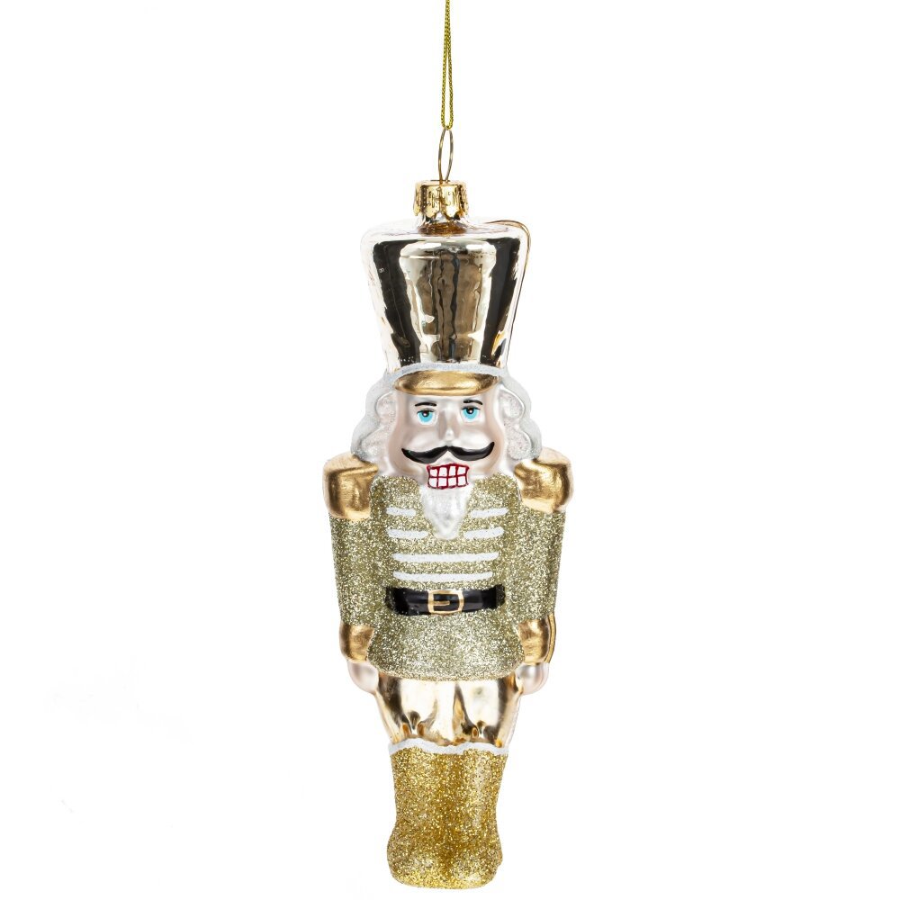Изображение товара Елочная игрушка Солдатик 794448 16 см жёлтый золотой стекло