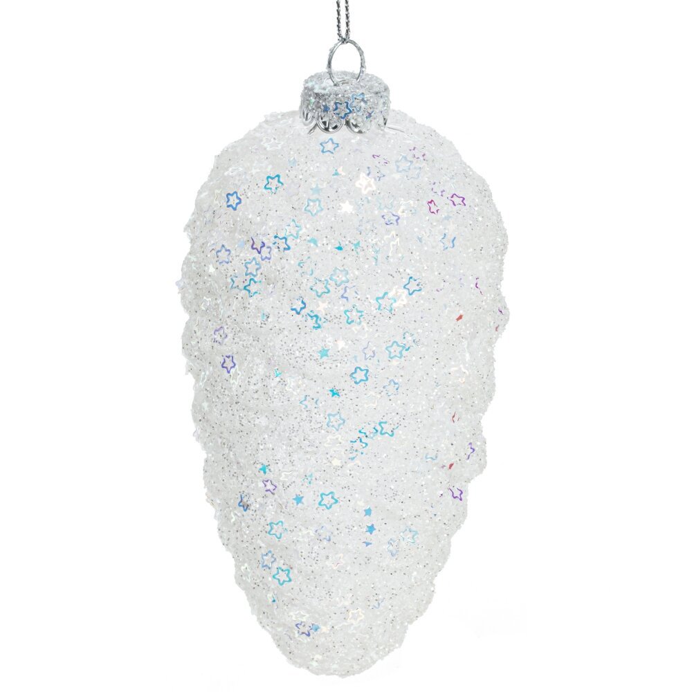 Изображение товара Елочная игрушка Шишка 779105 14 см х 7 см белый
