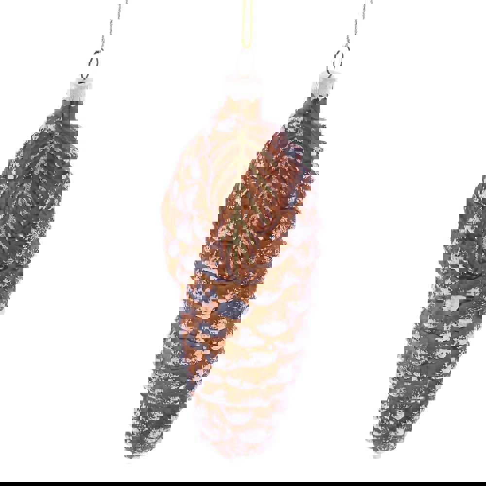 Изображение товара Елочная игрушка Шишка 753062 15 см коричневая стеклянная для елки