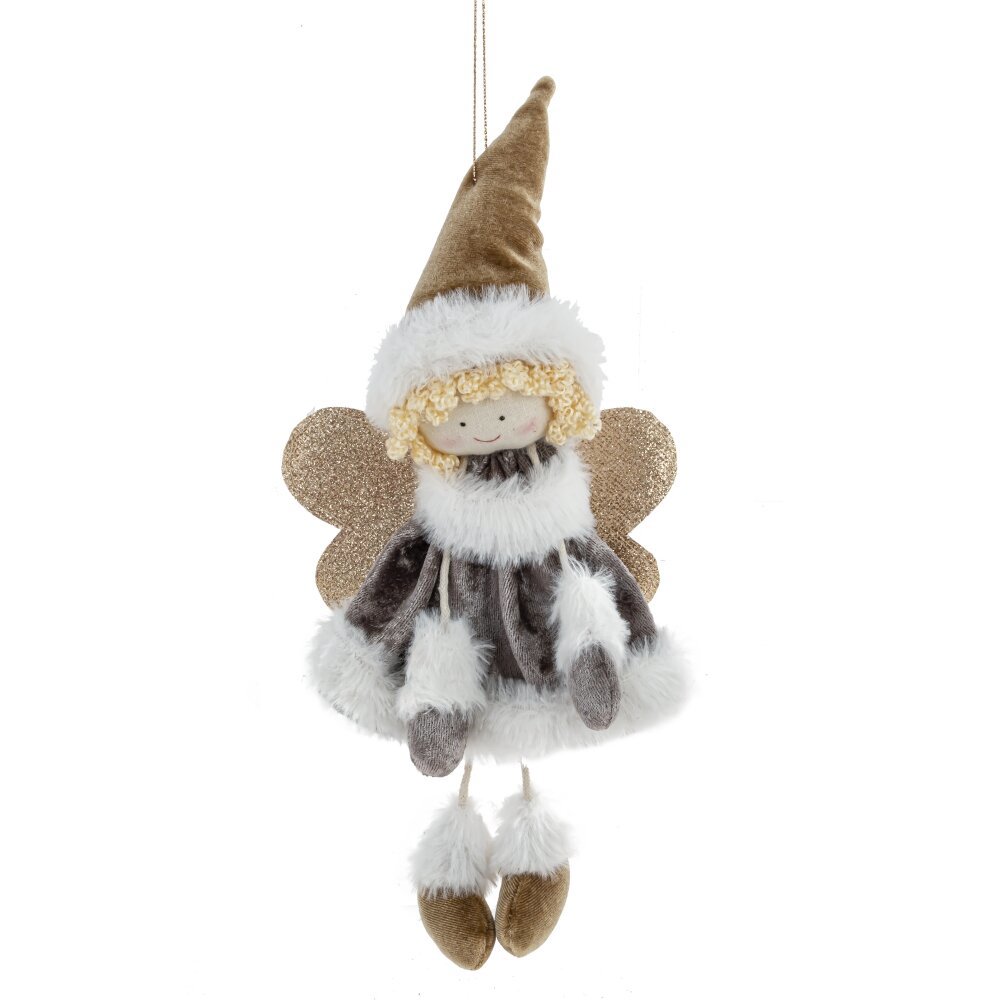 Изображение товара Елочная игрушка Фея 22 см серый серебристый текстиль 793097