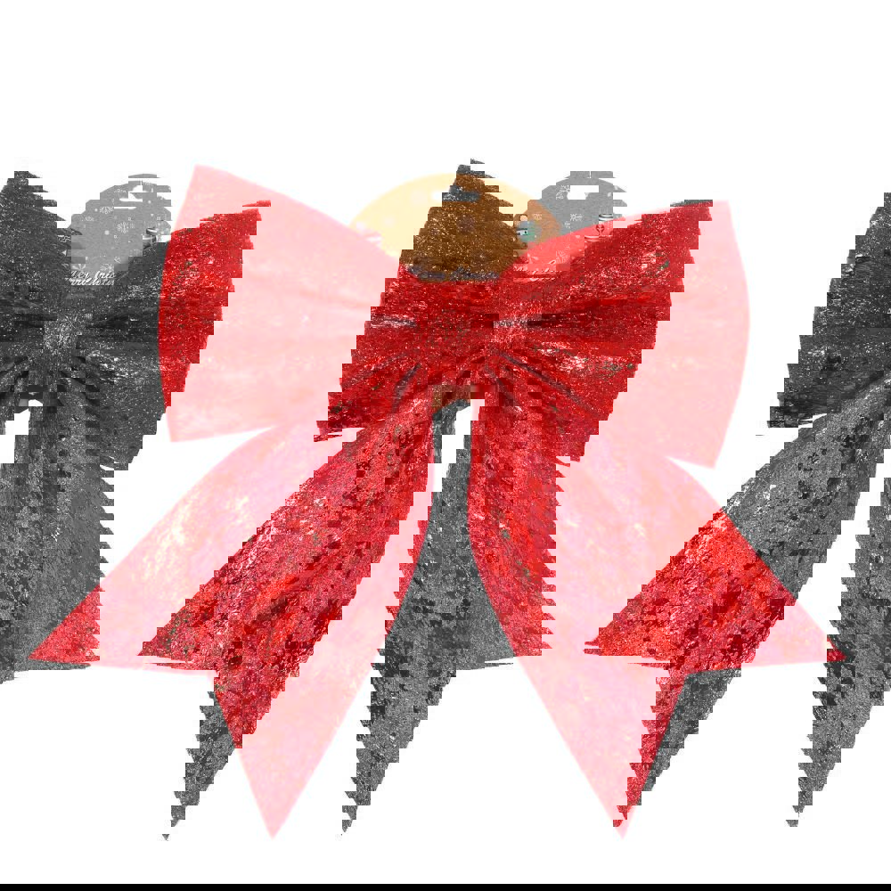 Изображение товара Ёлочная игрушка Бант 33 см красная текстильная праздничная новогодняя украшение