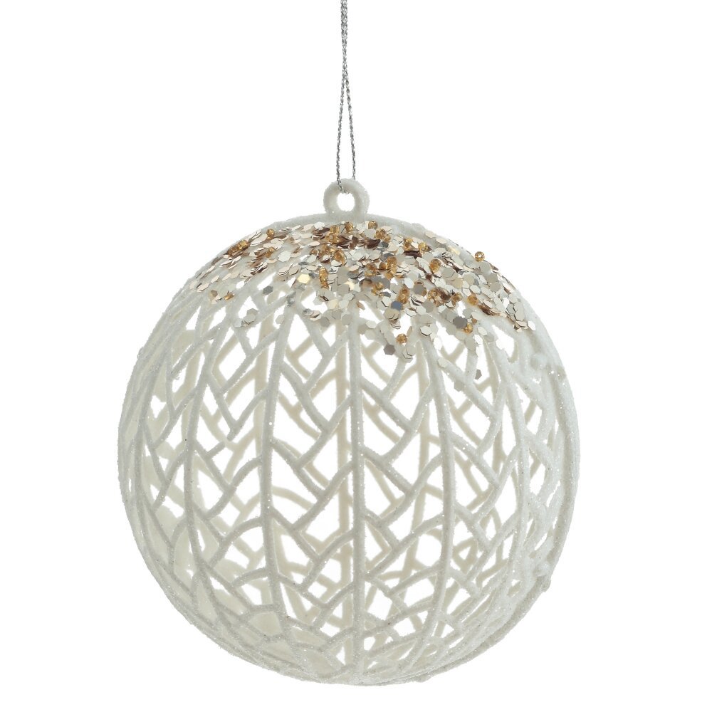 Изображение товара Елочный шар 779714 10 см ПВХ белый