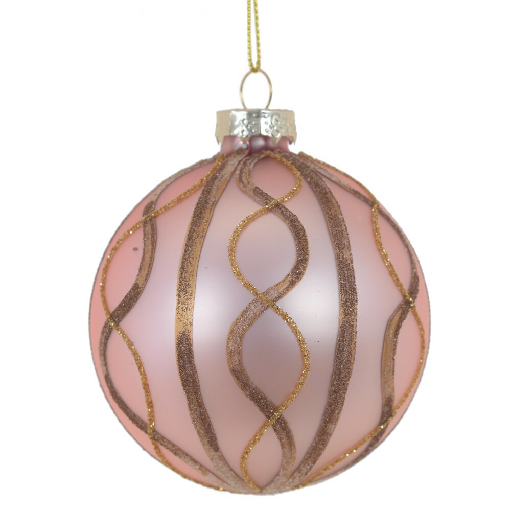 Изображение товара Елочный шар 791304 8 см из стекла розового цвета