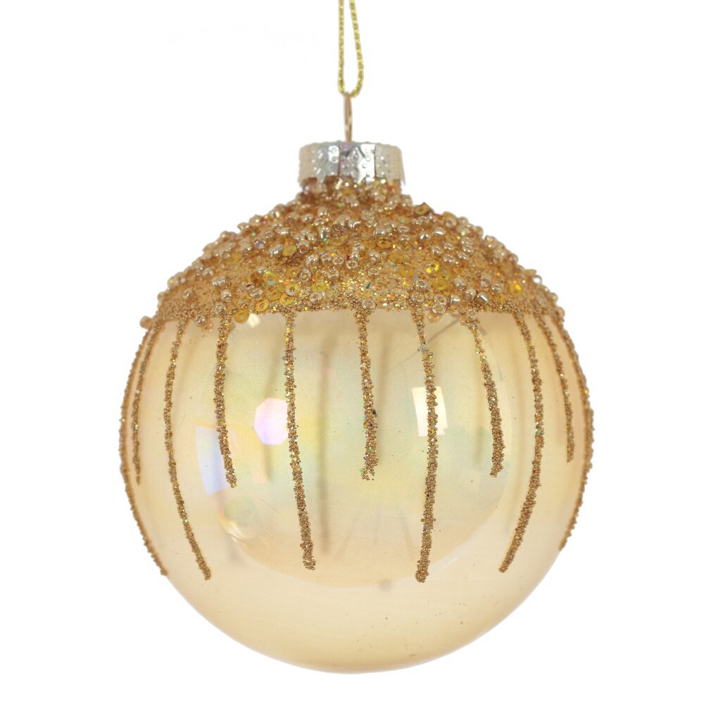 Изображение товара Елочный шар 791324 8 см стекло жёлтый/золотой