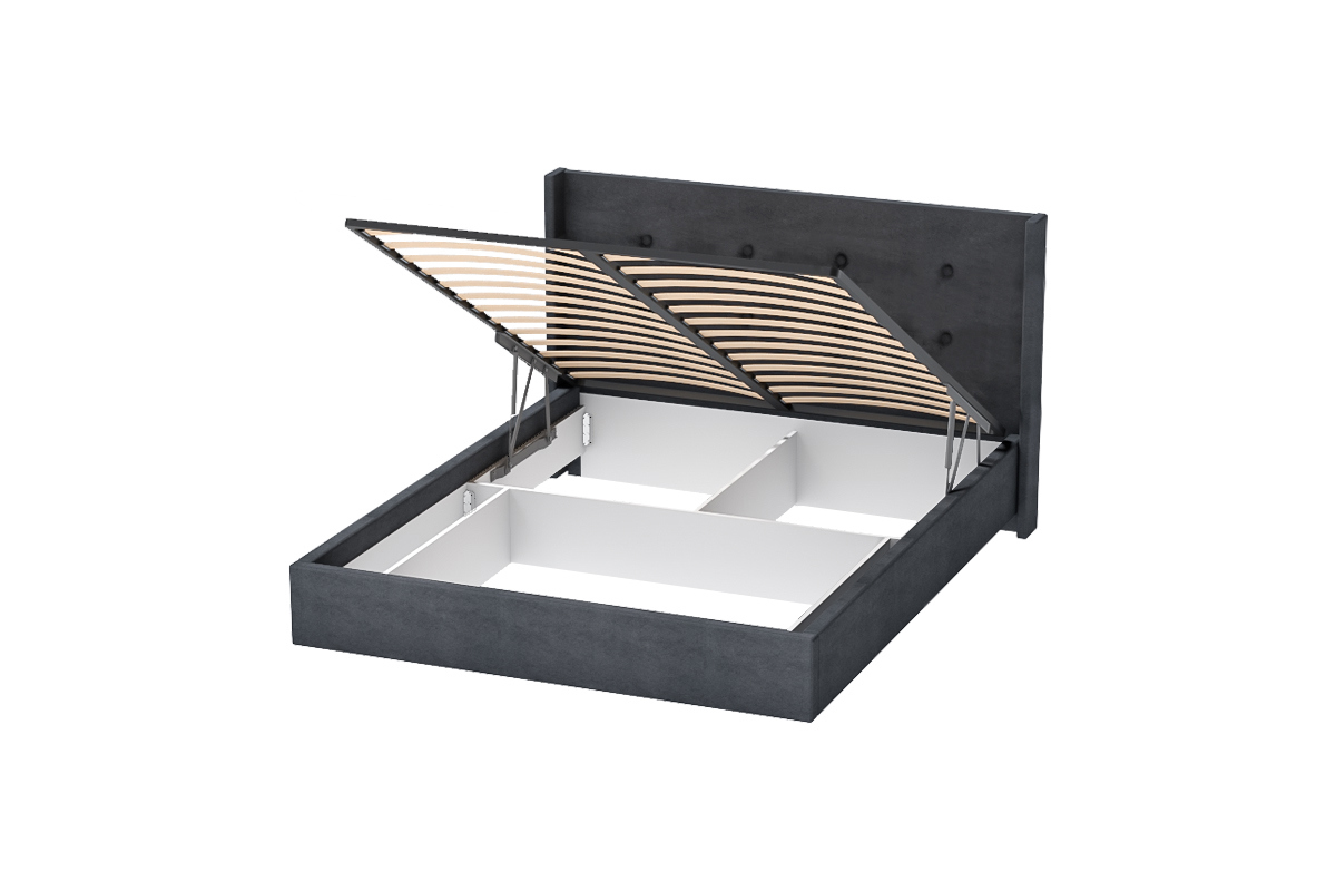 Изображение товара Кровать Dial Sharm 160x200 см ЛДСП цвет ткань антрацит