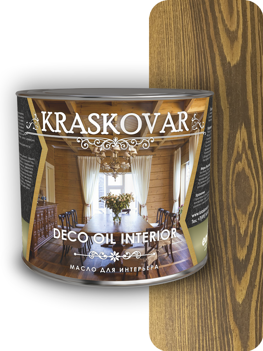 Изображение товара Масло для интерьера Kraskovar Deco Oil Орех 2.2 л для деревянных поверхностей