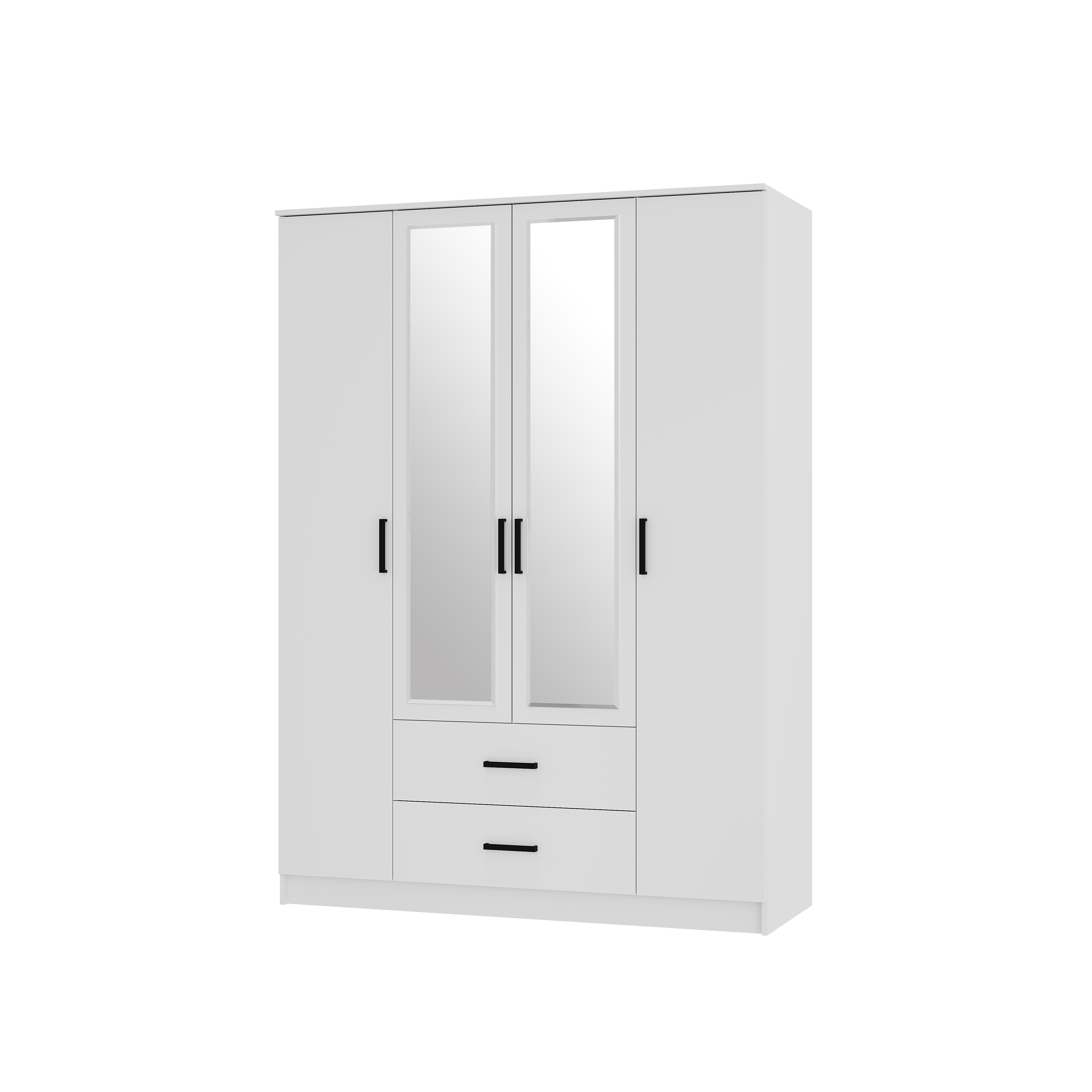 Изображение товара Шкаф распашной Bts Фьюжн 160x221.60x61.40 см 4 двери 8 полок ЛДСП цвет белый/белый