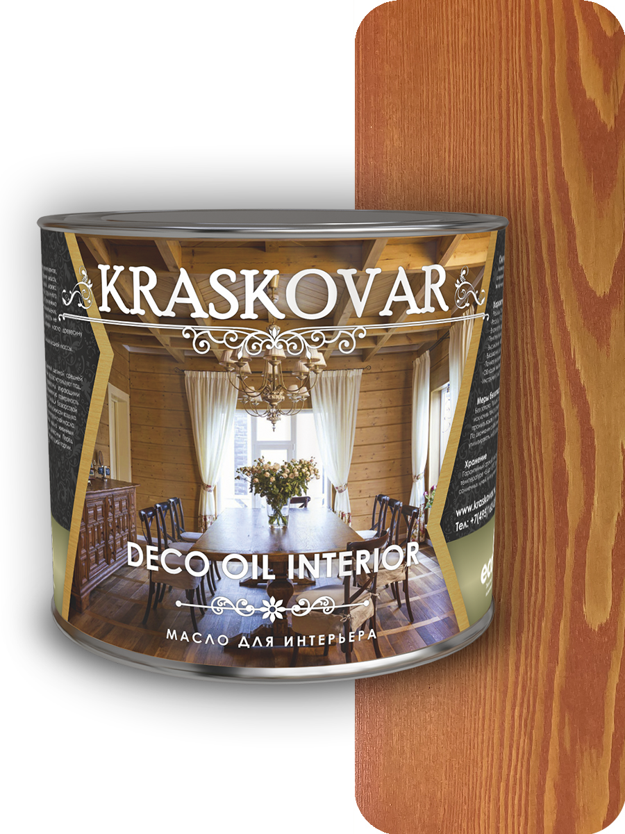 Изображение товара Масло для интерьера Kraskovar Deco Oil Махагон 2.2 л натуральная защита дерева