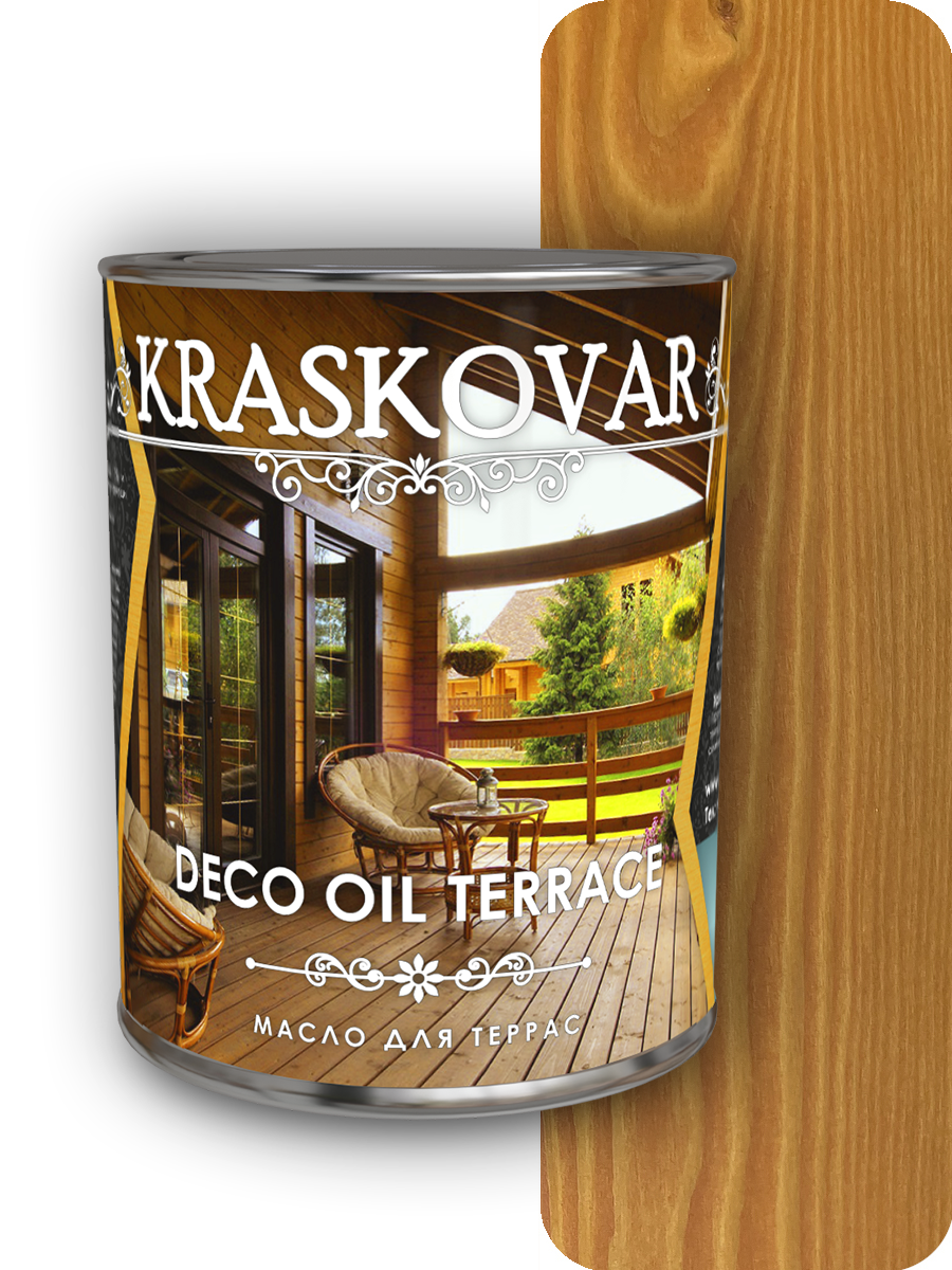 Изображение товара Масло для террас Kraskovar Deco Oil Terrace осенний клен 0.75л защитное масло для внешних и внутрен