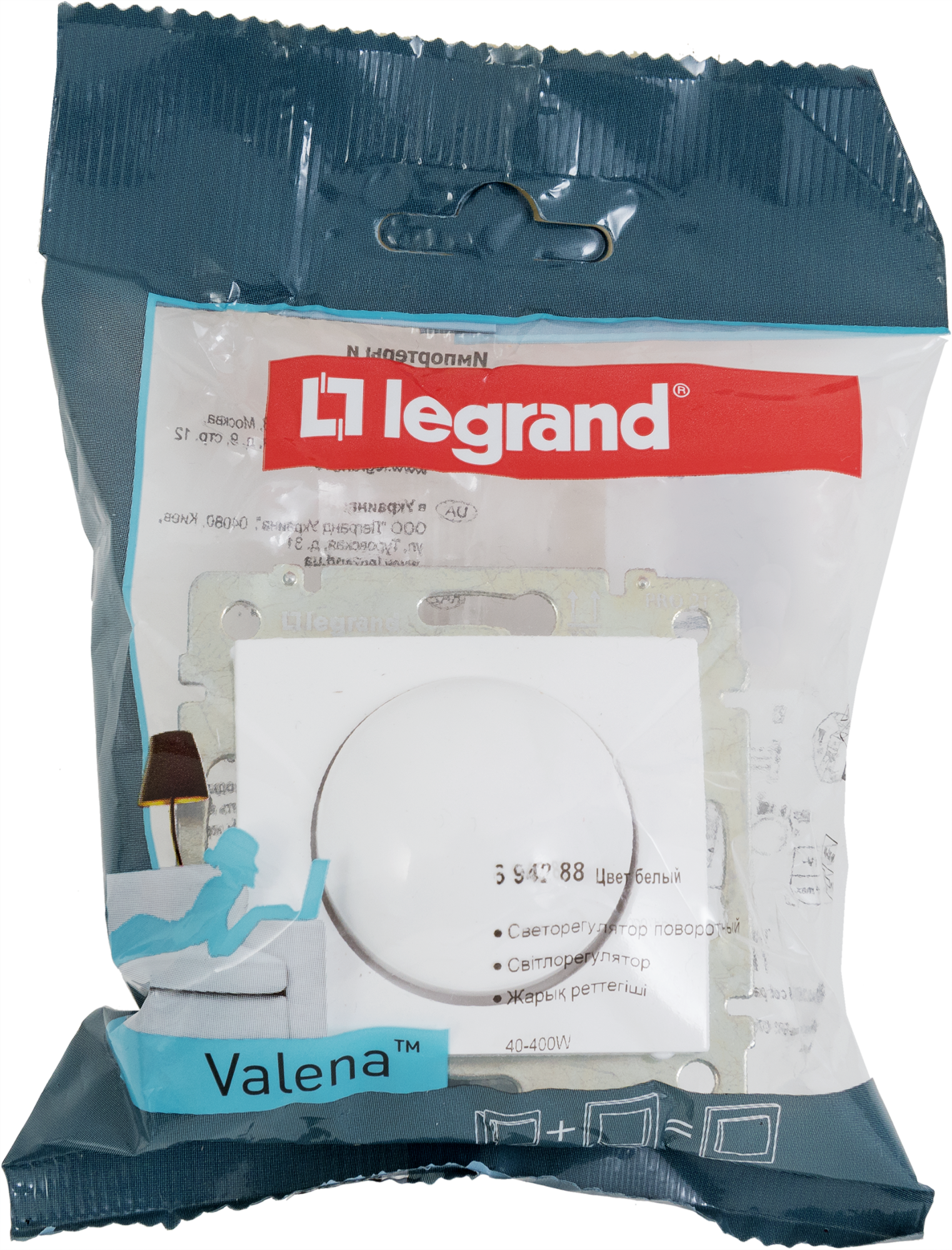 Диммер поворотно-нажимной - Legrand Valena - 400Вт - белый - 6