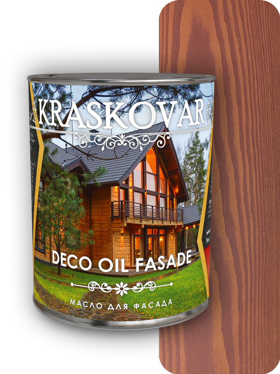 Изображение товара Масло для фасада KRASKOVAR Deco Oil Fasade Вишня 0.75 л защитное масло для дерева